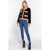 Slickblue Women's Faux Fur Jacket with Pockets, Long Sleeve, Soft Polyester, Black & Pink, Size S-L - 2 of 4