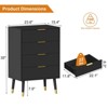 Jojoka 4 Drawer Dresser Fluted Dresser with Metal Handles,Wood Storage Dresser Chest Cabinet Organizer Unit,Fluted Nightstand for Bedroom,Living Room - 2 of 4