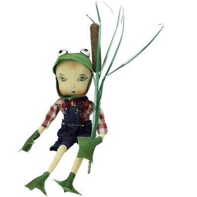 Gallerie II 13" Sitting "Fergus" the Frog Boy Easter Spring Display Figure