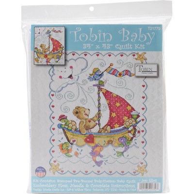 Tobin Stamped Quilt Cross Stitch Kit 34"X43"-Sail Away