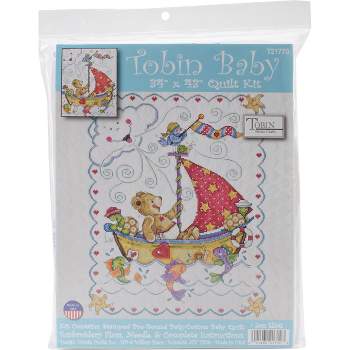 Baby Quilt Kit Tobin Gingham Toys Stamped Cross Stitch Kit 1573 NEW with  FLOSS