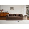 Corduroy Convertible Sleeper Sofa Bed with Cylindrical Pillow and Fixed-Shape Frame - 3 of 4