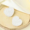 SOHI Women's White Heart Stud Earrings - 2 of 3