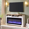 NAYSAYE Indoor Fireplace TV Stand Realistic Flame Display for Warm Living Room, Cream White, 70"*13.75"*32" - 2 of 4