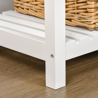 Homcom Sideboard Buffet Cabinet, Storage Serving Console Table with 4 Drawers and Slatted Bottom Shelf for Kitchen, Living Room, White — фото 6