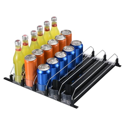 Unique Bargains Adjustable Beverage Pushing Soda Can Organizer for Refrigerator