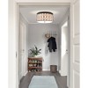 16.75" Metal Link Flush Mount: Geometric Linen Shade, 3-Bulb, UL Listed - JONATHAN Y - 2 of 4