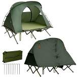 Costway 2-Person Outdoor Camping Tent Cot Elevated Compact Tent Set W/ External Cover