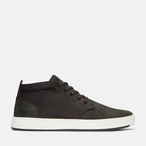 Timberland Men's Davis Square Sneaker, Black Nubuck, 10.5