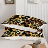 Acoinel 3 Pcs Leopard Print Lightwight Ultra Soft Comforter Set with 2 Pillowcases, FULL, Orange - 4 of 4