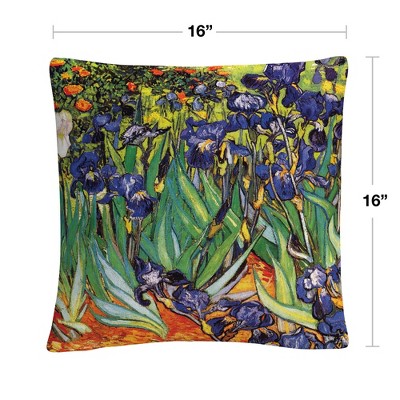 Vincent van Gogh Irises at Saint Remy 16x16 Microfiber Throw Pillow