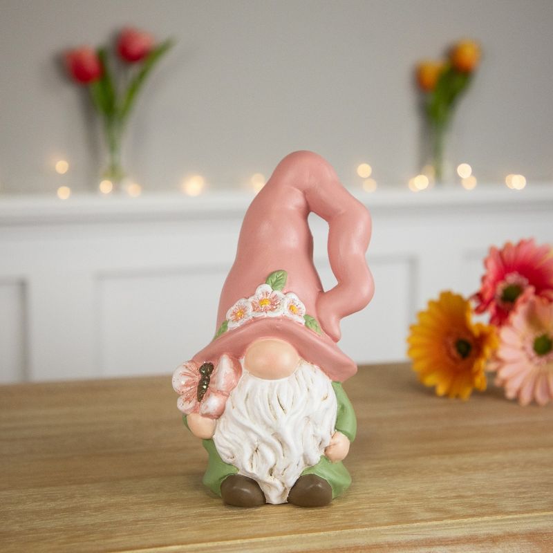 Northlight Spring Flowers Gnome Figurine - 7" - Pink and Green, 2 of 6