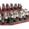 WorldWise Imports Chess Set - Resin Crusade IV Pieces on 14.5" Red & Dusky Black Faux Leather Board - 2 of 3