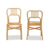 2pc Ivora Rattan Dining Chair Set Natural/Brown - bali & pari: Handcrafted, Woven Armless Design, Spot Clean - 3 of 4
