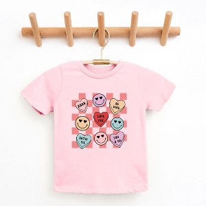 The Juniper Shop Candy Heart Smile Solid Toddler Short Sleeve Tee - 1 of 3