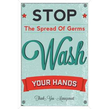 Trends International Stop The Spread of Germs - Wash Your Hands Framed Wall Poster Prints