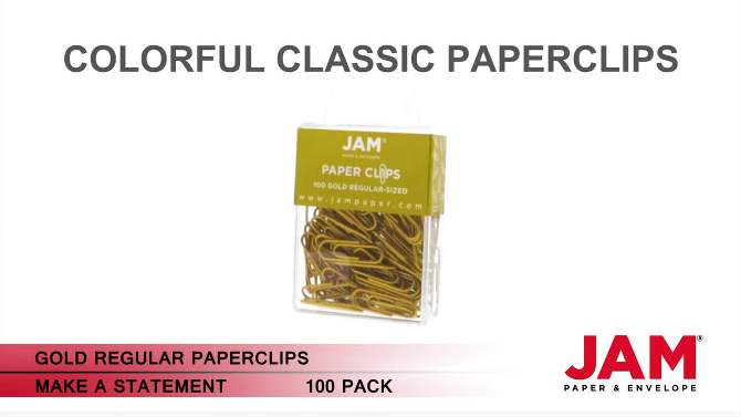 JAM Paper 1" 100pk Colored Standard Paper Clips, 2 of 6, play video