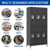 VYNXARIA 6-Door 72"H Metal Lockers with Lock for Employees, Storage Cabinet for Home, Gym, Office, School, Garage - Black - 4 of 4
