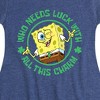 Girls' - SpongeBob Squarepants - Who Needs Luck With This Charm Fit & Flair Cap Sleeve Dress - 2 of 4