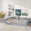 Whisen Twin Bed & Rubber Wood Floor Bed with Fence without Door, Multi - Functional Floor Bed for Kids' Sleep & Play - 2 of 4