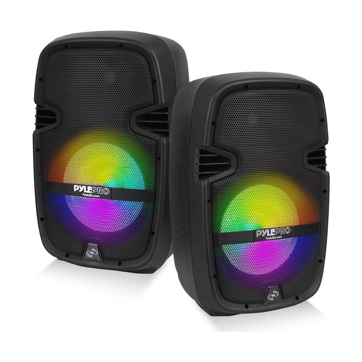 Pyle 10" Bluetooth PA Speaker & DJ Mixer Kit with LED Lights, 8-Ch. Mixer, and Microphone - PPHP210AMX