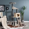 Tangkula 69 in Modern Wood Cat Tree 5-Tier Tall Cat Tower w/ Washable Cushions - 3 of 4