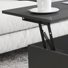 Wood Lift Top Coffee Table with Hidden Storage for Living Room Furniture 43.3", Modern Lift Tabletop Center Tables, Black - 4 of 4