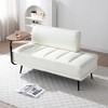 VYNXARIA 55 Inch Width Modern End of Bed Bench,Black Faux Leather Upholstered With side table,Entryway Ottoman,Window Bench with Metal Legs - 2 of 4