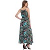 Women's 2025 Summer Beach Dress Floral V-Neck Tie Front Spaghetti Strap Flowy Long Boho Maxi Dress - 3 of 4