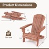 Costway Folding Adirondack Chair Set of 1/4 with High Backrest & Wide Armrests Wooden Brown - image 3 of 4