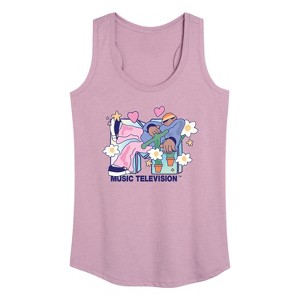 Women's - MTV - Funky Flower Dude Graphic Racerback Tank - 1 of 4
