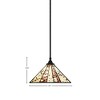 Toltec Lighting Any 1 - Light Pendant in  Matte Black with 14" Fiesta Art Glass Shade - 2 of 2