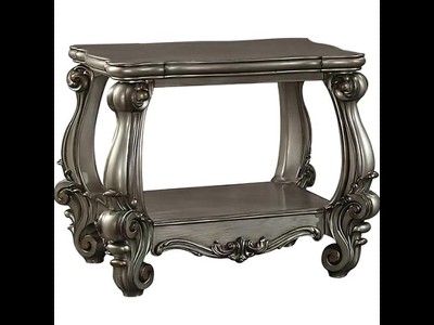 Versailles Classic Bone White 31" Square Wood End Table