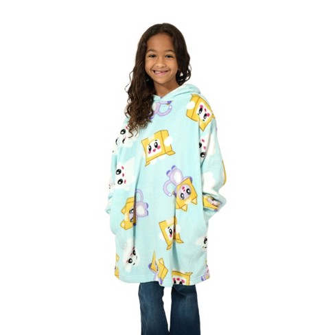 Lankybox All over Character Print Long Sleeve Youth Blue Hooded Sweatshirt Target