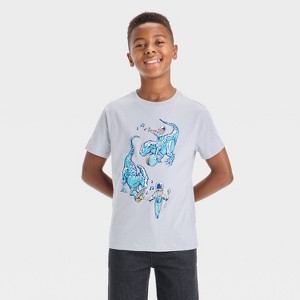 Boys' Short Sleeve Dinosaur Marching Band Graphic T-Shirt - Cat & Jack™ Medium Gray - 1 of 4