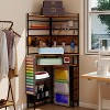 ELECWISH Craft Storage Shelf, Brown Cornor Storage Cabinet with Drawers, Vinyl Organization Solutions Table, Art Room Furniture - 4 of 4