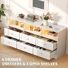 6 Drawer Dresser for Bedroom, 62.9in Slim Wooden Chest of Drawers with Open Shelf, Skinny Dresser for Nursery, Apartment, Closet Organization - 3 of 4