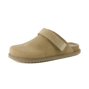 CUSHIONAIRE Women's Boulder Genuine Suede Clog with Swivel Strap – Lightweight EVA Sole, Memory Foam Insole, Wide Widths Available - 1 of 4