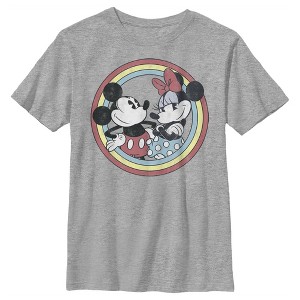 Boy's Disney Mickey and Minnie Retro Circle T-Shirt - 1 of 4