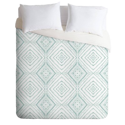 King Jacqueline Maldonado Dye Dash Diamond Duvet Set Green - Deny ...