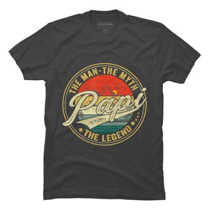 Men's Design By Humans Vintage Sunset Papi, The Man, Myth, Legend By COVI T-Shirt - 1 of 2