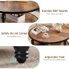 Round Coffee Table Industrial Center Table with Storage Shelf 2-Tier Rustic Accent Center Table Wood Circle Coffee Table - 3 of 4
