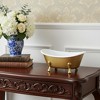 HomeRoots 7" Gold And White Metal Hand Painted Decorative Tub - 2 of 4