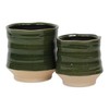 Cheungs Perlacea Curved Round Tapering Ceramic Pot- Large - Green - 4 of 4
