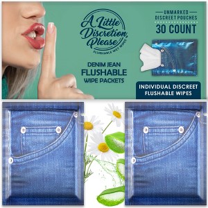 A Little Discretion, Please | Individually Wrapped Flushable Wipes Discreet Unmarked Packaging | Unscented - 1 of 4