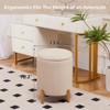 KTMBDW Round Ottoman Foot Stool with Storage and Metal Legs, Velvet Upholstered Footrest Stool Support 300lbs for Living Room Bedroom - 4 of 4