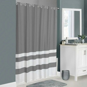 LunaLulinlk Easy Hang Waffle Stripe Premium Fabric Shower Curtain - 1 of 4