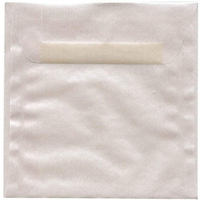 JAM Paper 6 x 6 Square Translucent Vellum Invitation Envelopes Platinum Silver PACV576I