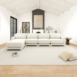 Christopher Knight Home Cara 142" Chenille Upholstered L-Shape Sectional Sofa - 1 of 4