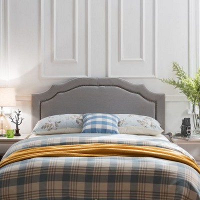 Upholstered Headboard Queen Size with Inset Button Accents, Adjustable Iron Frame for Queen/Full Beds -Christopher Knight Home Queen Headboard